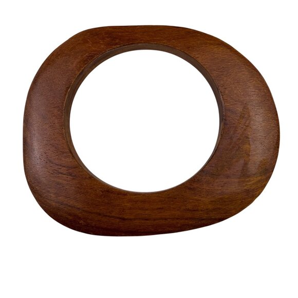 Mahogany Unisex Brown Wood Bangle Bracelet Modern Design One Size Fits Most - Picture 2 of 3